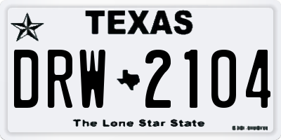 TX license plate DRW2104