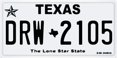 TX license plate DRW2105