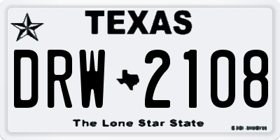 TX license plate DRW2108