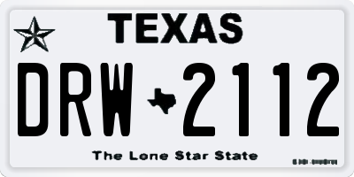 TX license plate DRW2112