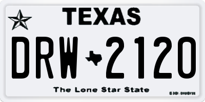 TX license plate DRW2120