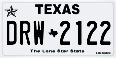 TX license plate DRW2122