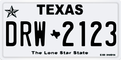 TX license plate DRW2123