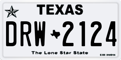 TX license plate DRW2124