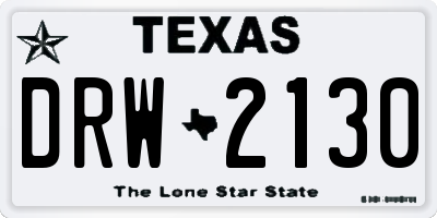 TX license plate DRW2130