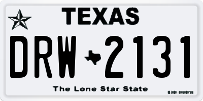 TX license plate DRW2131