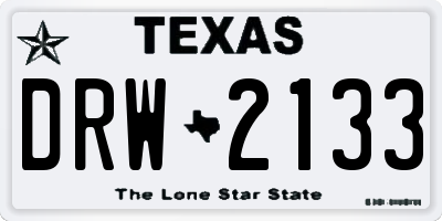 TX license plate DRW2133