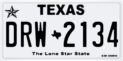 TX license plate DRW2134