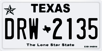 TX license plate DRW2135