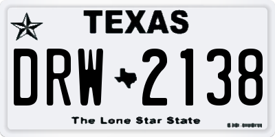 TX license plate DRW2138