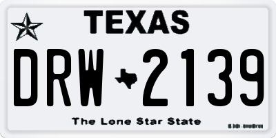 TX license plate DRW2139