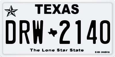 TX license plate DRW2140