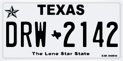 TX license plate DRW2142