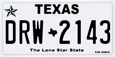 TX license plate DRW2143