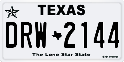 TX license plate DRW2144