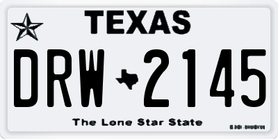 TX license plate DRW2145