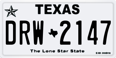 TX license plate DRW2147
