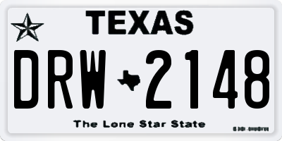 TX license plate DRW2148