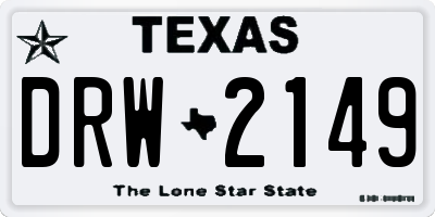 TX license plate DRW2149