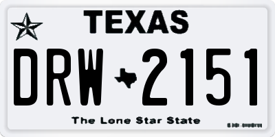 TX license plate DRW2151