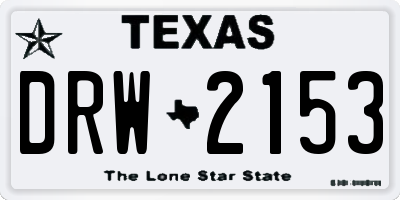 TX license plate DRW2153