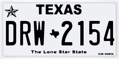 TX license plate DRW2154