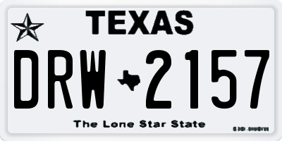 TX license plate DRW2157