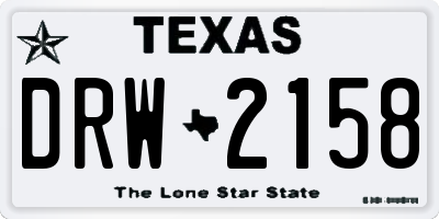 TX license plate DRW2158