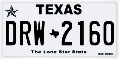 TX license plate DRW2160