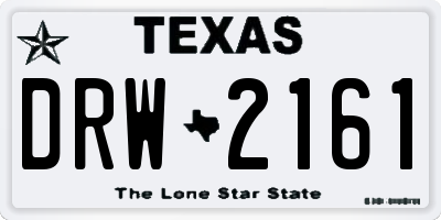 TX license plate DRW2161