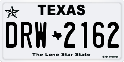 TX license plate DRW2162