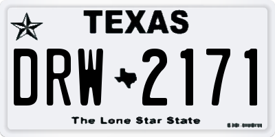 TX license plate DRW2171