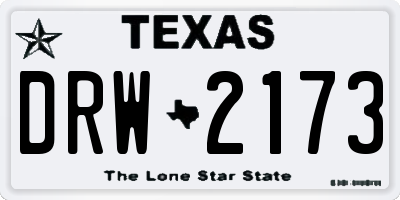 TX license plate DRW2173