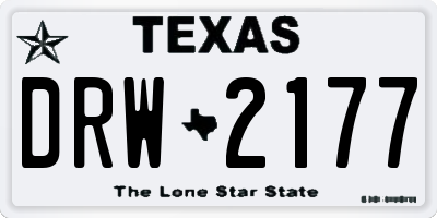 TX license plate DRW2177