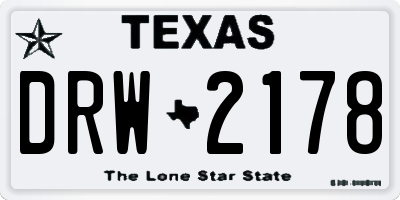 TX license plate DRW2178