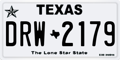 TX license plate DRW2179