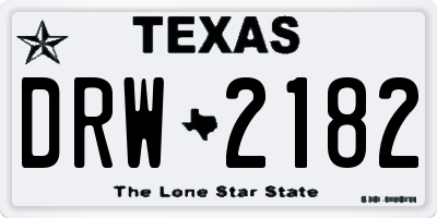 TX license plate DRW2182