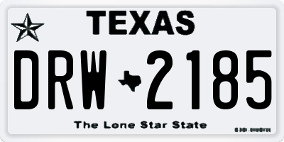 TX license plate DRW2185
