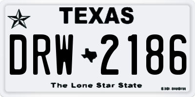 TX license plate DRW2186