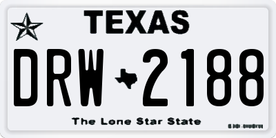 TX license plate DRW2188