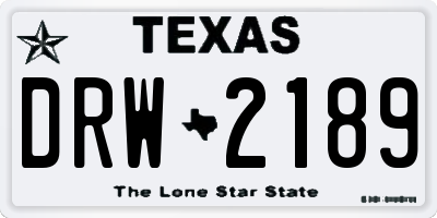 TX license plate DRW2189