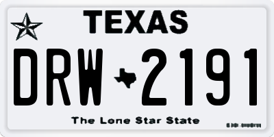 TX license plate DRW2191