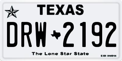 TX license plate DRW2192