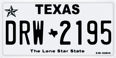 TX license plate DRW2195