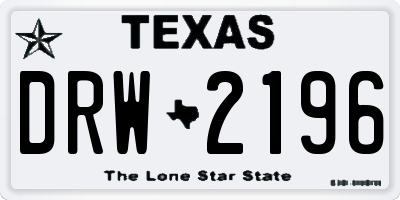TX license plate DRW2196