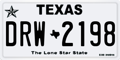 TX license plate DRW2198