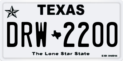 TX license plate DRW2200