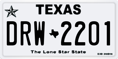 TX license plate DRW2201