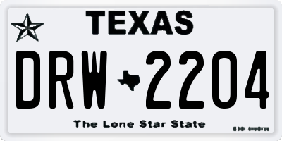 TX license plate DRW2204