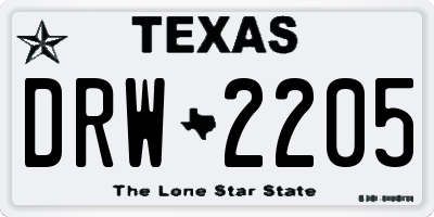 TX license plate DRW2205